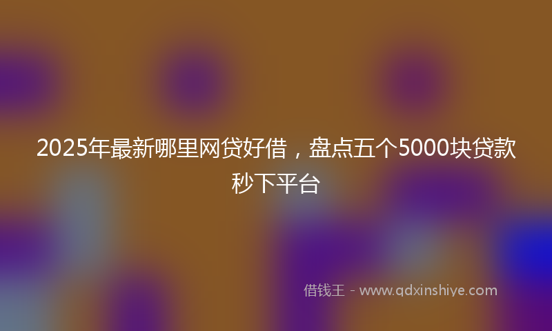 2025年最新哪里网贷好借，盘点五个5000块贷款秒下平台