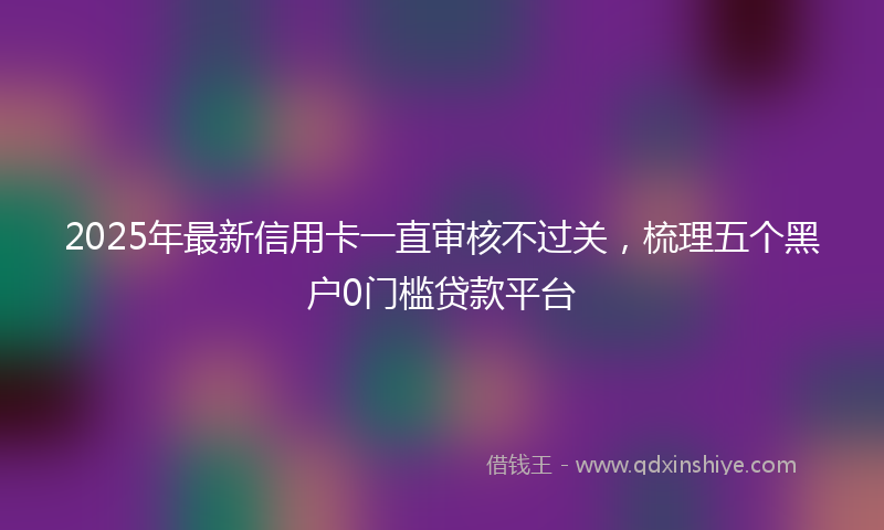 2025年最新信用卡一直审核不过关，梳理五个黑户0门槛贷款平台