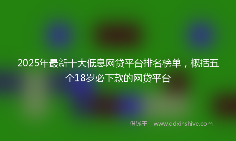 2025年最新十大低息网贷平台排名榜单，概括五个18岁必下款的网贷平台
