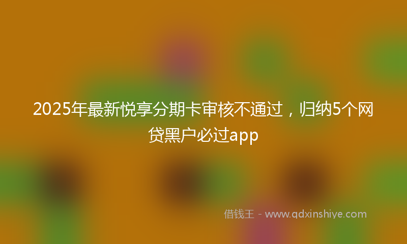 2025年最新悦享分期卡审核不通过，归纳5个网贷黑户必过app