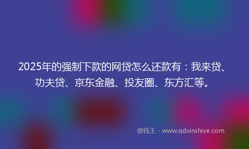 2025年的强制下款的网贷怎么还款有：我来贷、功夫贷、京东金融、投友圈、东方汇等。