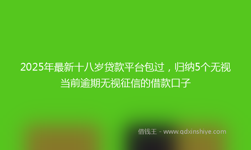 2025年最新十八岁贷款平台包过，归纳5个无视当前逾期无视征信的借款口子