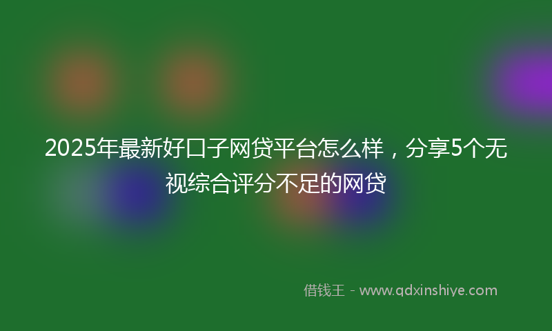 2025年最新好口子网贷平台怎么样，分享5个无视综合评分不足的网贷