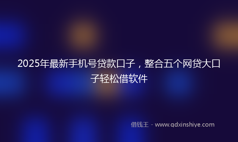 2025年最新手机号贷款口子，整合五个网贷大口子轻松借软件