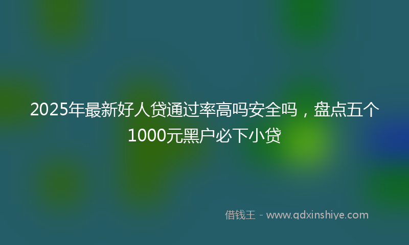 2025年最新好人贷通过率高吗安全吗，盘点五个1000元黑户必下小贷