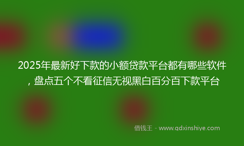 2025年最新好下款的小额贷款平台都有哪些软件，盘点五个不看征信无视黑白百分百下款平台