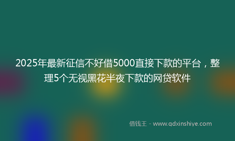 2025年最新征信不好借5000直接下款的平台，整理5个无视黑花半夜下款的网贷软件