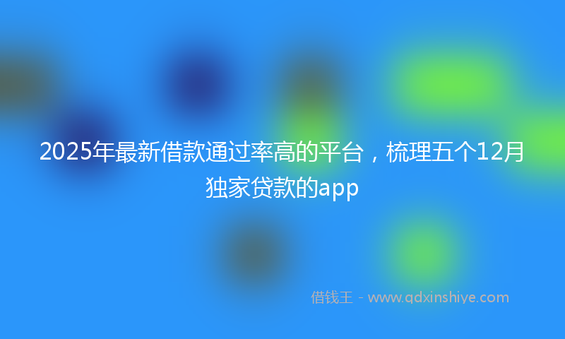 2025年最新借款通过率高的平台，梳理五个12月独家贷款的app