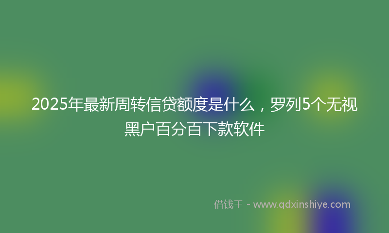 2025年最新周转信贷额度是什么，罗列5个无视黑户百分百下款软件