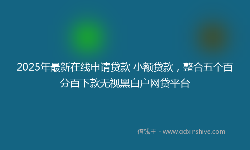 2025年最新在线申请贷款 小额贷款，整合五个百分百下款无视黑白户网贷平台