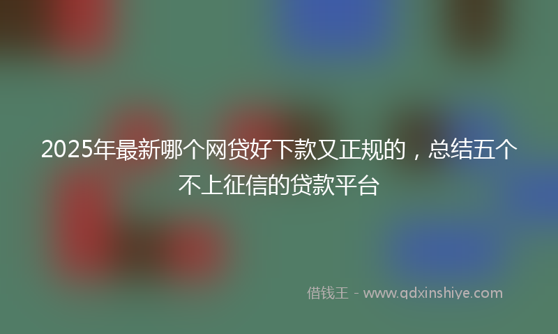 2025年最新哪个网贷好下款又正规的，总结五个不上征信的贷款平台