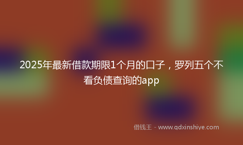 2025年最新借款期限1个月的口子，罗列五个不看负债查询的app