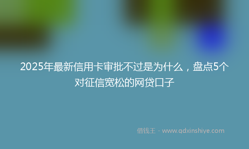 2025年最新信用卡审批不过是为什么，盘点5个对征信宽松的网贷口子