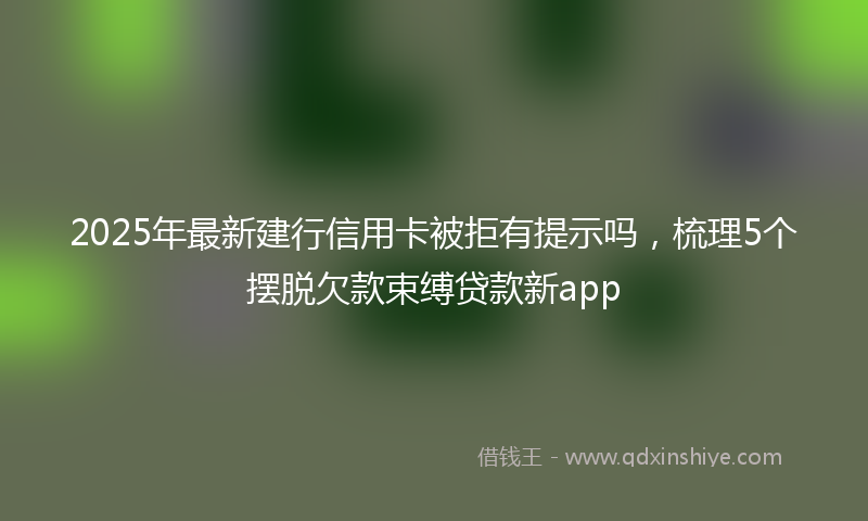 2025年最新建行信用卡被拒有提示吗，梳理5个摆脱欠款束缚贷款新app