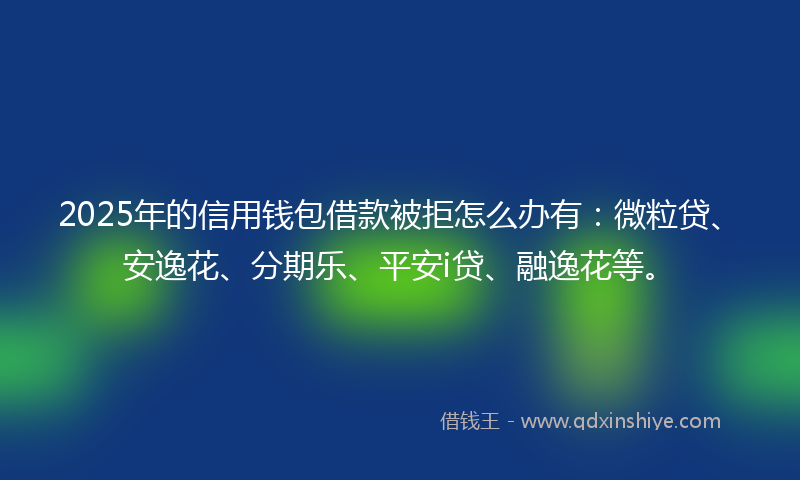 2025年的信用钱包借款被拒怎么办有：微粒贷、安逸花、分期乐、平安i贷、融逸花等。