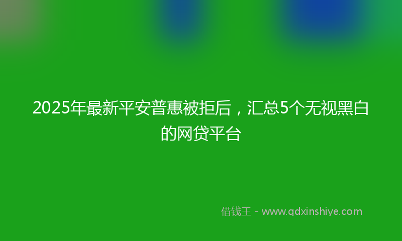 2025年最新平安普惠被拒后，汇总5个无视黑白的网贷平台