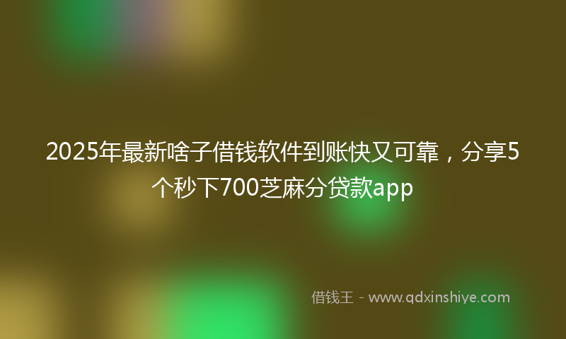 2025年最新啥子借钱软件到账快又可靠，分享5个秒下700芝麻分贷款app