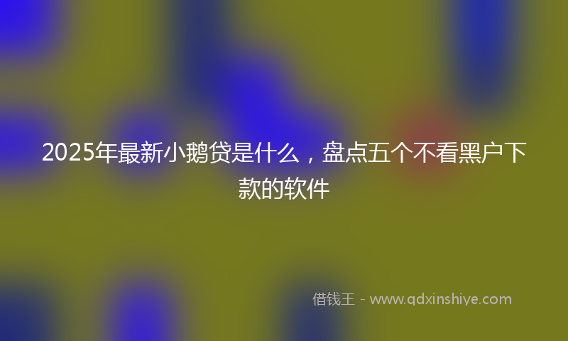 2025年最新小鹅贷是什么，盘点五个不看黑户下款的软件