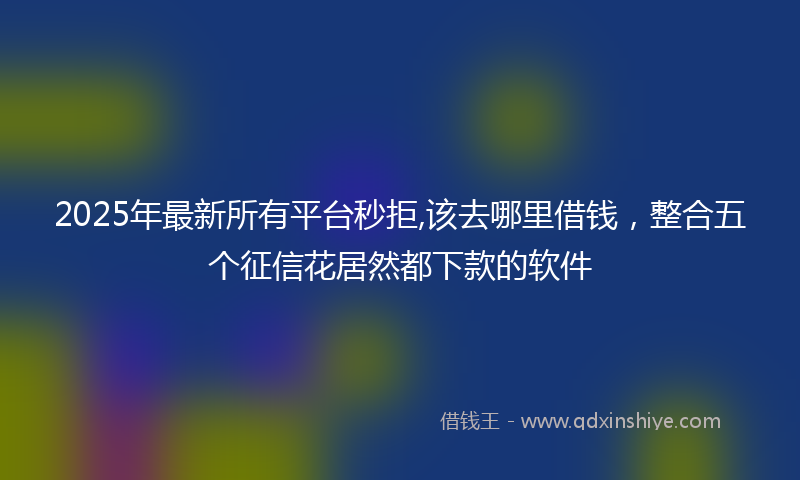 2025年最新所有平台秒拒,该去哪里借钱，整合五个征信花居然都下款的软件