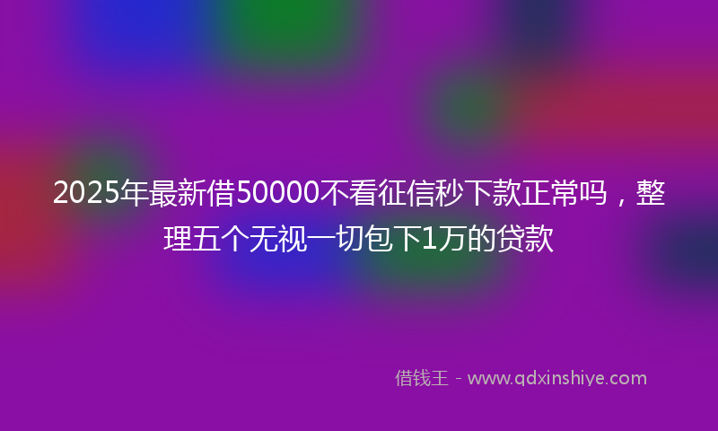 2025年最新借50000不看征信秒下款正常吗，整理五个无视一切包下1万的贷款