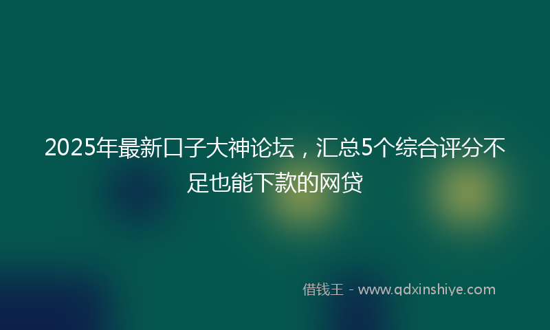 2025年最新口子大神论坛，汇总5个综合评分不足也能下款的网贷