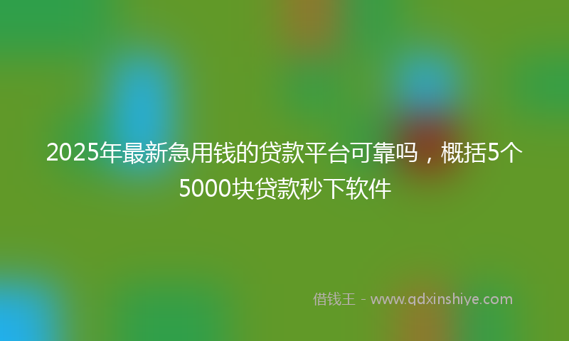 2025年最新急用钱的贷款平台可靠吗，概括5个5000块贷款秒下软件