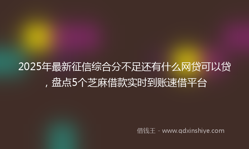 2025年最新征信综合分不足还有什么网贷可以贷，盘点5个芝麻借款实时到账速借平台