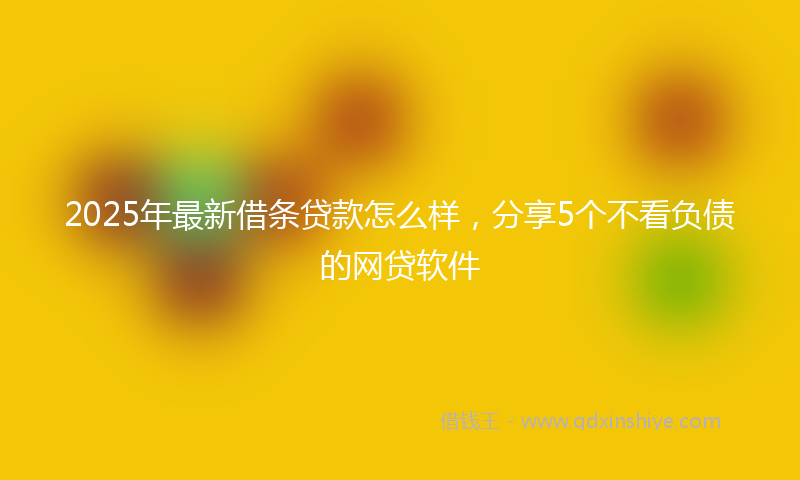 2025年最新借条贷款怎么样，分享5个不看负债的网贷软件
