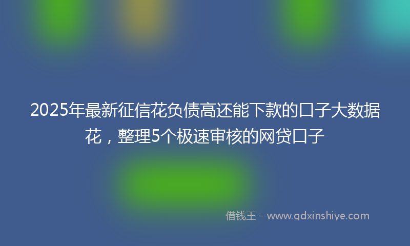 2025年最新征信花负债高还能下款的口子大数据花，整理5个极速审核的网贷口子