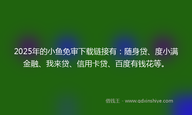 2025年的小鱼免审下载链接有：随身贷、度小满金融、我来贷、信用卡贷、百度有钱花等。