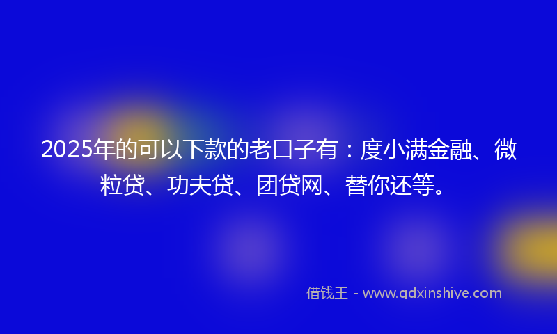 2025年的可以下款的老口子有：度小满金融、微粒贷、功夫贷、团贷网、替你还等。