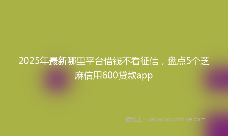 2025年最新哪里平台借钱不看征信，盘点5个芝麻信用600贷款app