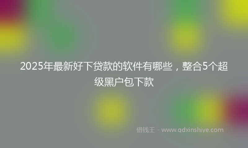 2025年最新好下贷款的软件有哪些，整合5个超级黑户包下款