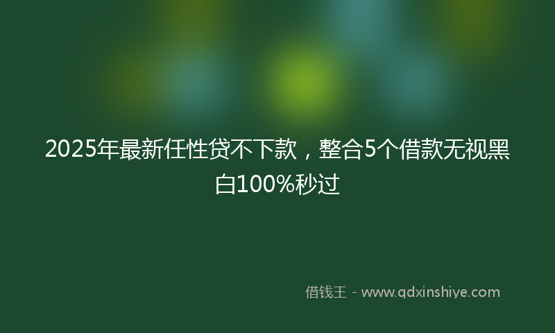 2025年最新任性贷不下款，整合5个借款无视黑白100%秒过