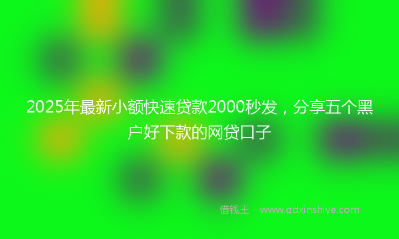 2025年最新小额快速贷款2000秒发，分享五个黑户好下款的网贷口子
