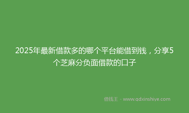 2025年最新借款多的哪个平台能借到钱，分享5个芝麻分负面借款的口子