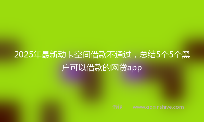 2025年最新动卡空间借款不通过，总结5个5个黑户可以借款的网贷app