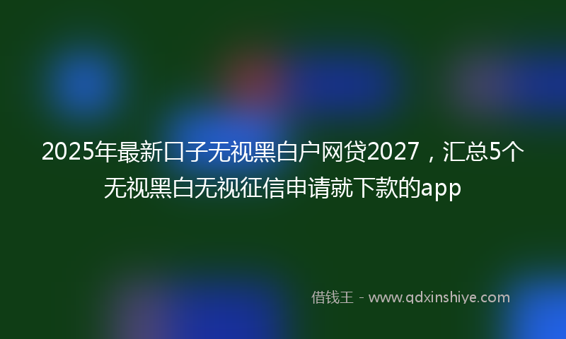 2025年最新口子无视黑白户网贷2027，汇总5个无视黑白无视征信申请就下款的app