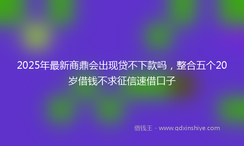 2025年最新商鼎会出现贷不下款吗，整合五个20岁借钱不求征信速借口子