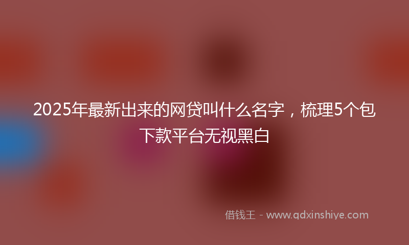 2025年最新出来的网贷叫什么名字，梳理5个包下款平台无视黑白
