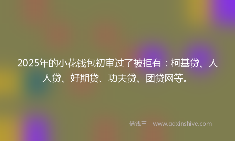 2025年的小花钱包初审过了被拒有：柯基贷、人人贷、好期贷、功夫贷、团贷网等。