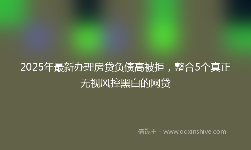 2025年最新办理房贷负债高被拒，整合5个真正无视风控黑白的网贷