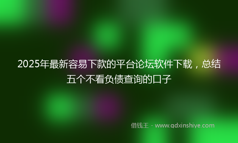 2025年最新容易下款的平台论坛软件下载，总结五个不看负债查询的口子