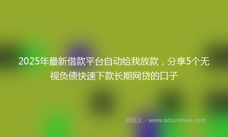 2025年最新借款平台自动给我放款，分享5个无视负债快速下款长期网贷的口子