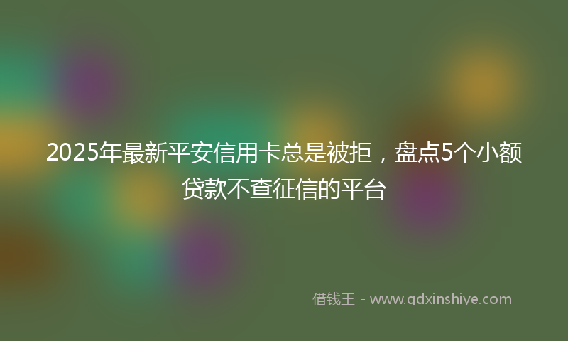 2025年最新平安信用卡总是被拒，盘点5个小额贷款不查征信的平台