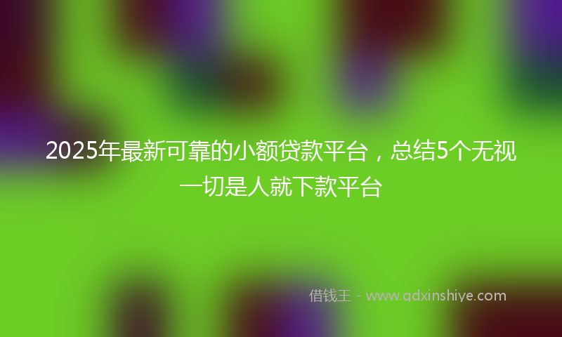 2025年最新可靠的小额贷款平台，总结5个无视一切是人就下款平台
