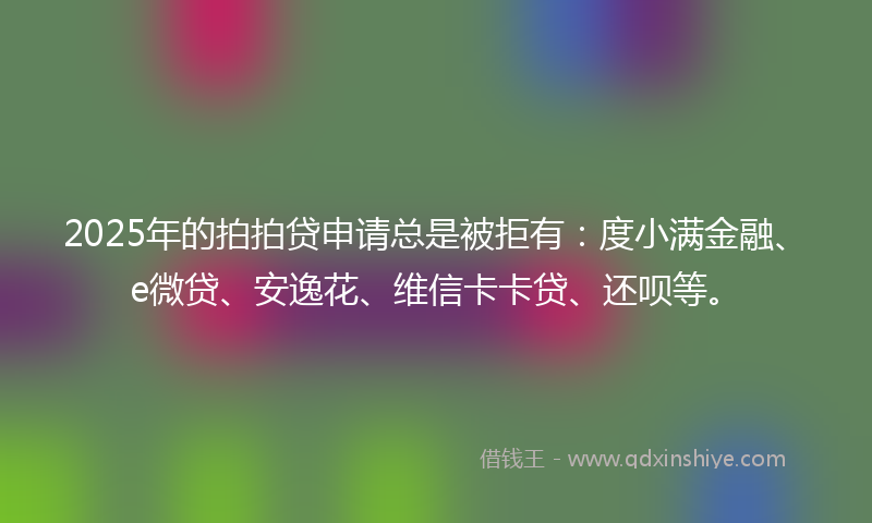 2025年的拍拍贷申请总是被拒有：度小满金融、e微贷、安逸花、维信卡卡贷、还呗等。