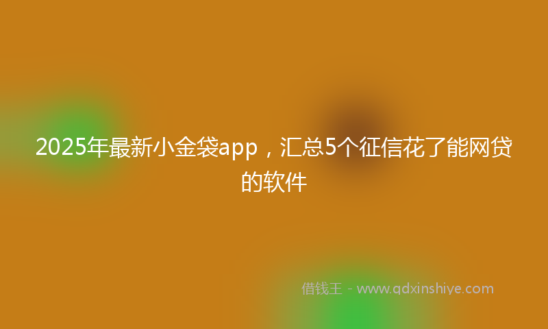 2025年最新小金袋app，汇总5个征信花了能网贷的软件