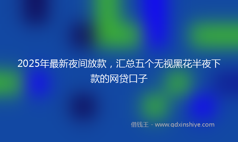 2025年最新夜间放款，汇总五个无视黑花半夜下款的网贷口子