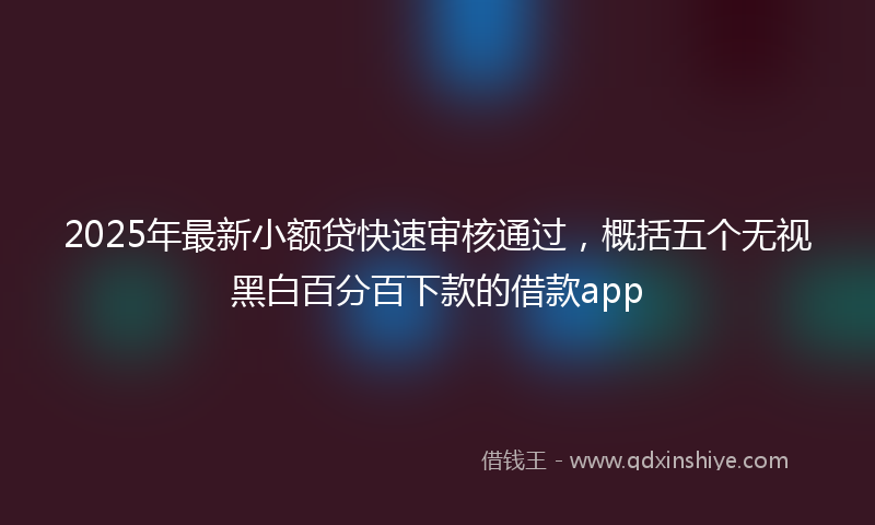 2025年最新小额贷快速审核通过，概括五个无视黑白百分百下款的借款app